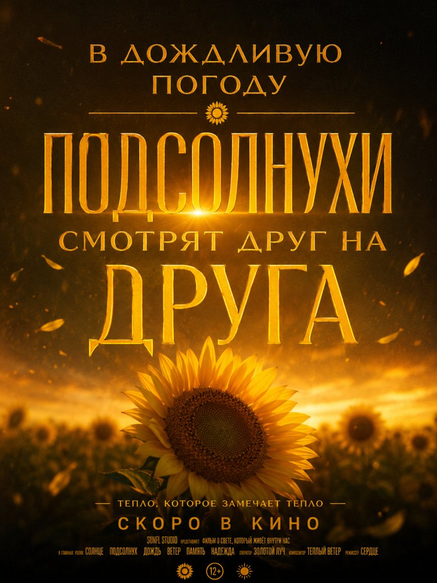 «В дождливую погоду подсолнухи смотрят друг на друга»